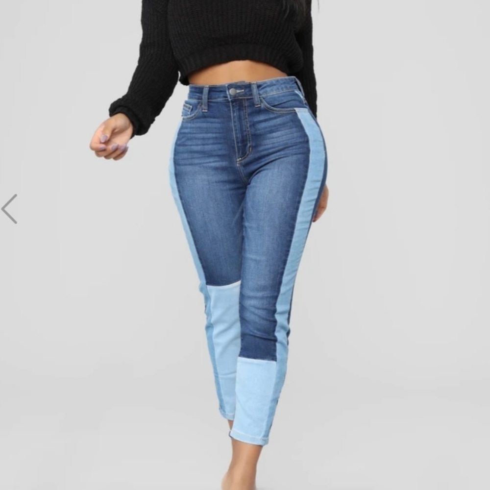 Patch blue Highwasited jeans